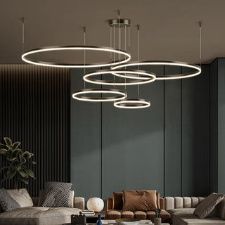 Arisha Pendelleuchte Tir-Kreis Ring Moderne Schwarz/Gold/Kaffee Metall Schlafzimmer-Purlicht