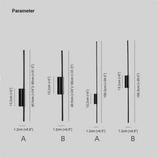Arisha Modern Linear LED Wandleuchte Schwarz/Messing Esstisch/Schlafzimmer/Badezimmer Metall/Acryl Größen 61/80/100/120cm-Purlicht