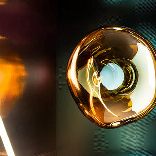 Valentina Moderne Kunstvolle Wandlampe aus Bernsteinfarbenem Luxusbeleuchtung-Purlicht