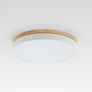 Aria Modern LED Deckenleuchte Rund, Weiß/Gelb/Grün/Grau, Schlafzimmer, Metall Holz-Purlicht