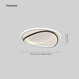 Arisha Design LED Deckenleuchte Dimmbar Ring Schwarz Ess/Wohn/Schlafzimmer-Purlicht