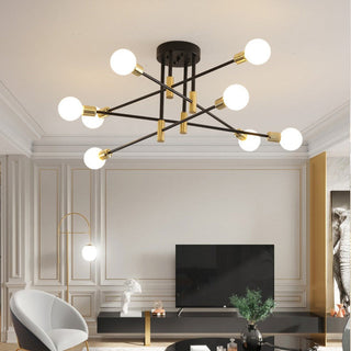 Valentina Modern Deckenleuchte Kugel Wohnzimmer Schlafzimmer Scharz/Gold Metall-Purlicht