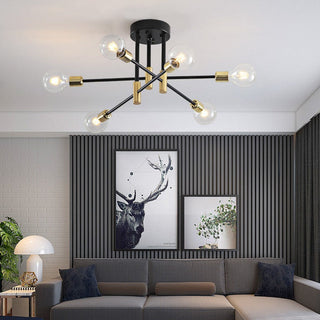 Valentina Modern Deckenleuchte Kugel Wohnzimmer Schlafzimmer Scharz/Gold Metall-Purlicht