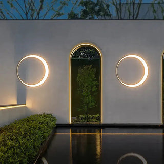 Ray Modern Ring Wasserdichte Wandleuchte Schwarz-Weiß Garten/Außenbereich-Purlicht