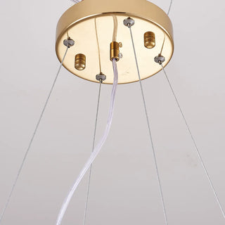 Olivia Modern Kronleuchter Blumen Gold/Weiß Wohnzimmer Metall/Keramik-Purlicht
