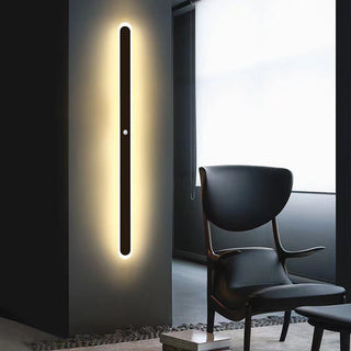 Arisha Linear LED Dimmbar Außenwandleuchte Schwarz Flur Terrasse Metall-Purlicht