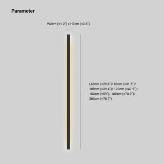 Arisha Modern LED Wandlampe Schlank Linear, Schwarz, Wohnzimmer/Innen, Metall-Purlicht