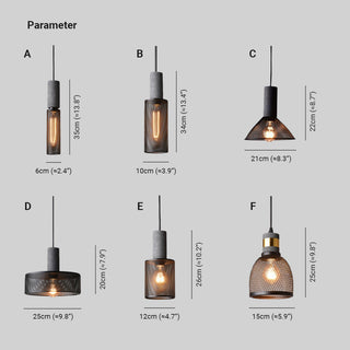 Arisha LED Design Pendelleuchte Wohnzimmer Industrial, Schwarz, Cement Metall-Purlicht