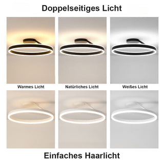 Arisha Deckenleuchte Ring Modern LED Schwarz/Weiß Wohnzimmer Flur Metall-Purlicht