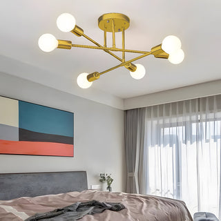 Valentina Deckenleuchte Schlichte Kugel Schwarz/Gold Wohnzimmer-Purlicht