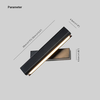 Arisha Modern Modern LED Wandleuchte Innen Drehbar Rechteckig Metall/Holz Wohnzimmer-Purlicht