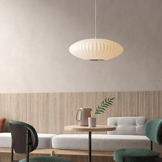 Ritta Modern LED Pendelleuchte Weiß Wohnzimmer/Esstisch Metall&Stoff-Purlicht