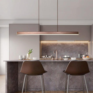 Arisha Moderne LED Pendelleuchte Linear Schwarz/Braun Esszimmer Metall-Purlicht