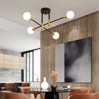 Valentina Modern Deckenleuchte Kugel Wohnzimmer Schlafzimmer Scharz/Gold Metall-Purlicht