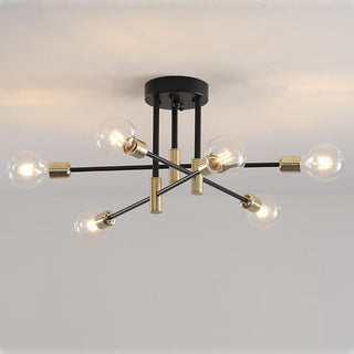 Valentina Modern Deckenleuchte Kugel Wohnzimmer Schlafzimmer Scharz/Gold Metall-Purlicht