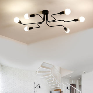Silva Vintage LED Deckenleuchte Industriestil Wohnzimmer Metall 5 Farben-Purlicht