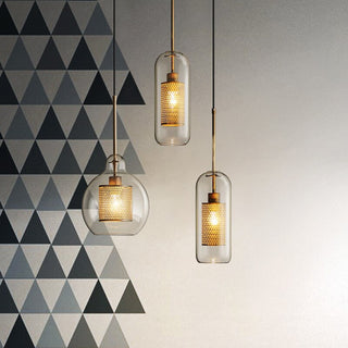 Valentina Industrie LED Pendelleuchte, Glas, Kugel, Esszimmer-Purlicht