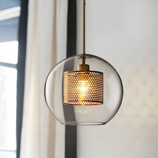 Valentina Industrie LED Pendelleuchte, Glas, Kugel, Esszimmer-Purlicht