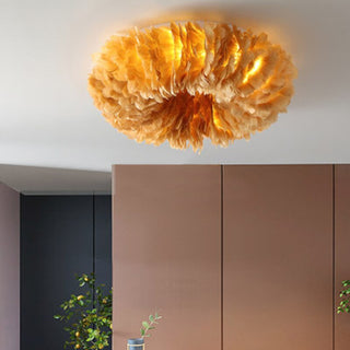 O'Moore Boho LED Deckenleuchte Weiß/Gelb/Grau Metall Schlafzimmer-Purlicht