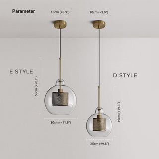 Valentina Industrie LED Pendelleuchte, Glas, Kugel, Esszimmer-Purlicht