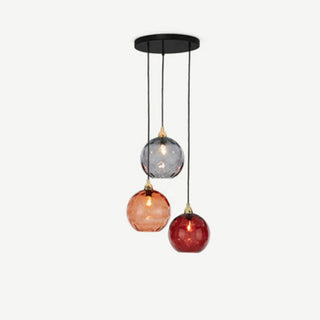 Aria Pendelleuchte Buntem Glas Kugel Schlafzimmer /Wohnzimmer 3 flamming-Purlicht