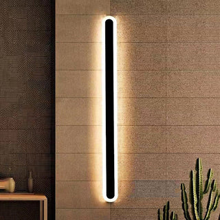 Arisha Linear LED Dimmbar Außenwandleuchte Schwarz Flur Terrasse Metall-Purlicht