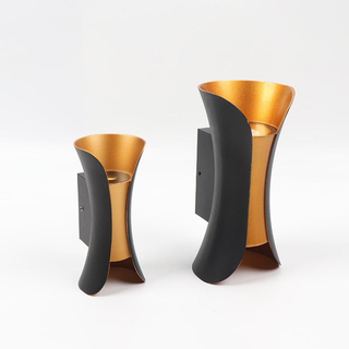 Ray Design Gebogene LED Außenwandleuchte Gold/Schwarz/Weiß Garten/Flur Metall-Purlicht