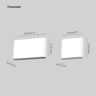 Ray Modern Wasserdichte LED Wandleuchte Rechteckig Innen/Außen Weiß/Schwarz Metall-Purlicht