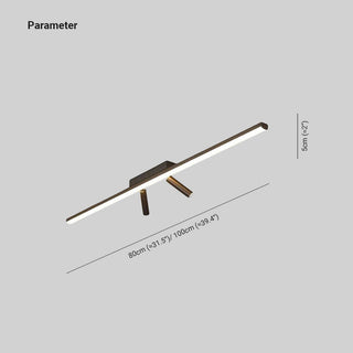 Arisha Linear LED Deckenleuchte Schwarz Wohnzimmer-Purlicht