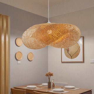 Muto Boho LED Pendelleuchte Bambus Wohn/Esszimmer/Arbeitszimmer-Purlicht