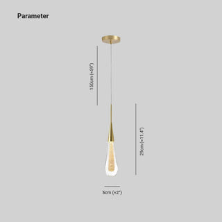 Kristy Kreative Pendelleuchte Glastropfen Gold Schlafzimmer/Esszimmer Glas-Purlicht