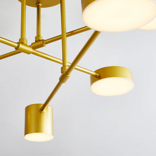 Arisha Deckenleuchte Kreis-Design Modern, Schwarz/Weiß/Gold, Wohnzimmer, Metall-Purlicht