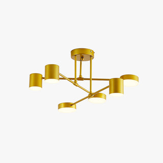 Arisha Deckenleuchte Kreis-Design Modern, Schwarz/Weiß/Gold, Wohnzimmer, Metall-Purlicht