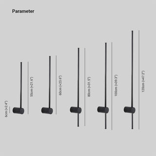 Arisha Modern Lineare LED Wandleuchte Schwarz Schlaf/Wohnzimmer Schwarz Metall-Purlicht
