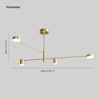 Arisha Modern Industrie Zweig LED Pendelleuchte Schwarz/Gold Schlaf/Wohnzimmer Metall-Purlicht