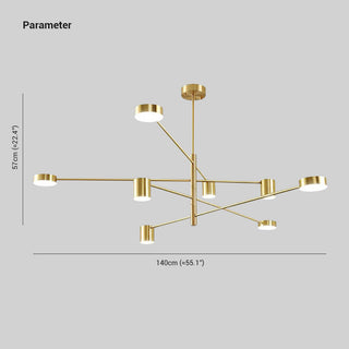 Arisha Modern Industrie Zweig LED Pendelleuchte Schwarz/Gold Schlaf/Wohnzimmer Metall-Purlicht