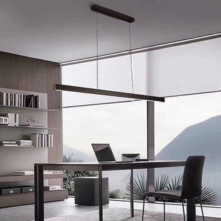 Arisha Pendelleuchte Linear Metall&Holz Modern LED Schwarz/Weiß Wohnzimmer-Purlicht