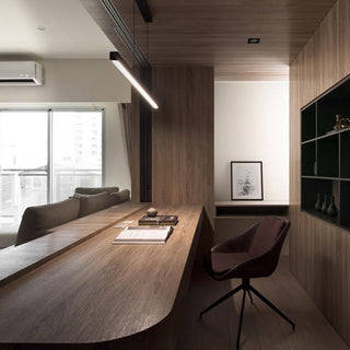 Arisha Pendelleuchte Linear Metall&Holz Modern LED Schwarz/Weiß Wohnzimmer-Purlicht