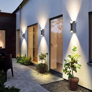 Ray Design Gebogene LED Außenwandleuchte Gold/Schwarz/Weiß Garten/Flur Metall-Purlicht