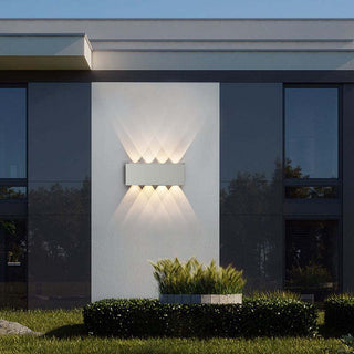 Ray Außenwandleuchte Modern Rechteck LED Weiß Metall Terrasse-Purlicht