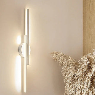 Arisha Modern LED Wandleuchte, Twin Linear, Schwarz/Weiß, Metall, Schlafzimmer-Purlicht