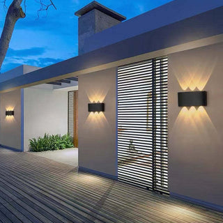 Ray Außenwandleuchte Modern Rechteck LED Weiß Metall Terrasse-Purlicht