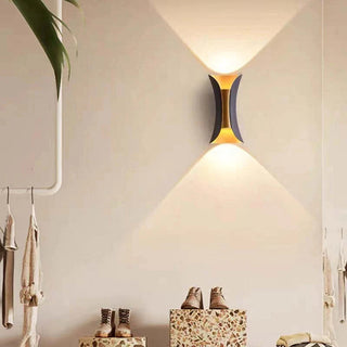 Ray Design Gebogene LED Außenwandleuchte Gold/Schwarz/Weiß Garten/Flur Metall-Purlicht
