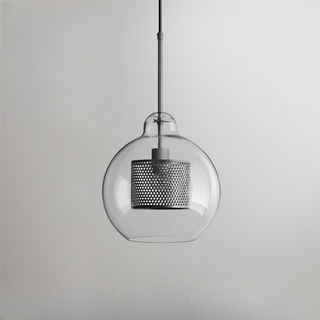 Valentina Industrie LED Pendelleuchte, Glas, Kugel, Esszimmer-Purlicht
