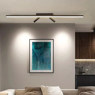 Arisha Linear LED Deckenleuchte Schwarz Wohnzimmer-Purlicht