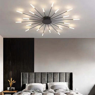 Arisha Industrial LED Deckenleuchte Schwarz/Gold Wohnzimmer Metall-Purlicht