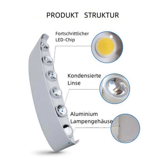 Ray Außenwandleuchte Modern Rechteck LED Weiß Metall Terrasse-Purlicht