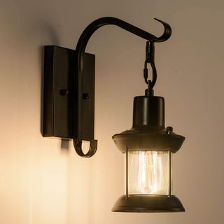 Silva Industrielle Retro Wandleuchte Schwarz/Bronze Innen Metall/Glas-Purlicht