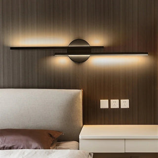 Arisha Modern LED Wandleuchte, Twin Linear, Schwarz/Weiß, Metall, Schlafzimmer-Purlicht