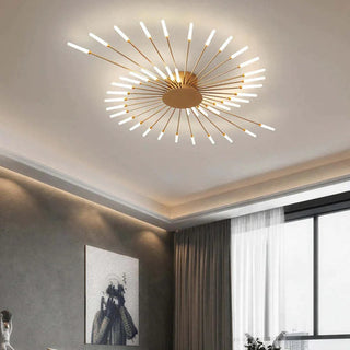 Arisha Industrial LED Deckenleuchte Schwarz/Gold Wohnzimmer Metall-Purlicht